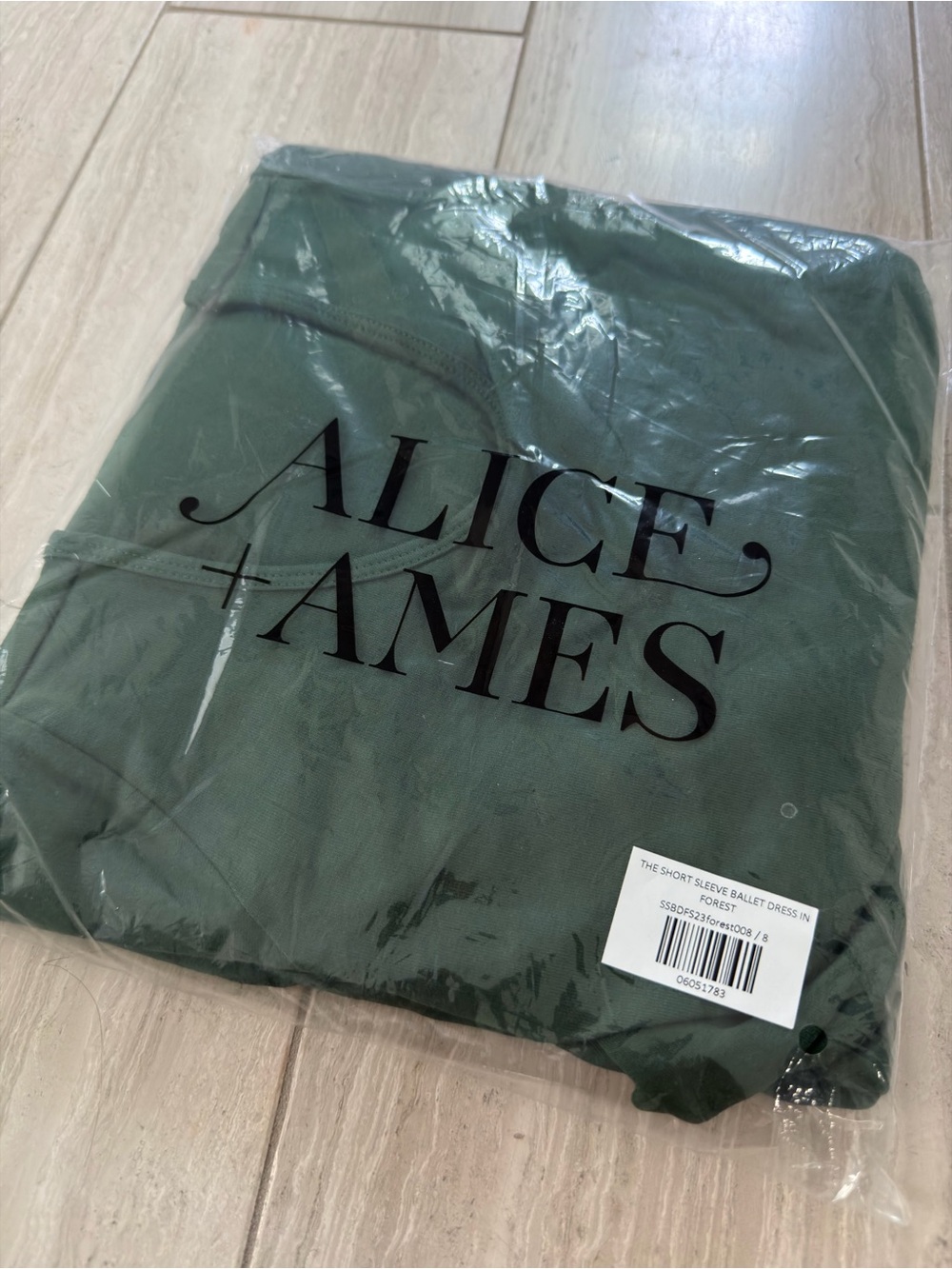 Alice + Ames Short Sleeve Ballet Dress in Forest, size 8